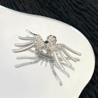 Broche de diamantes de imitación de la aleación de Zinc, Araña, Joyería & para mujer & con diamantes de imitación, color de platina, 53x35mm, Vendido por UD