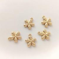 Brass Flower Pendants, petals, real gold plated, DIY, gold, 11mm 