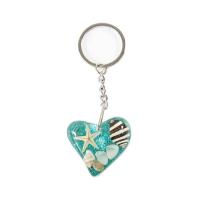 Resin Key Chain, with Shell & Zinc Alloy, ocean design & epoxy gel Approx 