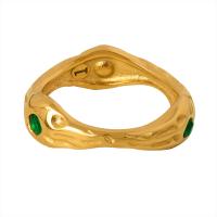 Anillo de dedo de acero Titanium de, Partículas de acero, Recubrimiento iónico al vacío, diverso tamaño para la opción & micro arcilla de zirconia cúbica & para mujer, más colores para la opción, tamaño:6-8, Vendido por UD