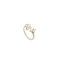 Anneau de cuivre de Zircon, laiton, Plaqué d'or, bijoux de mode & pour femme & avec zircone cubique, doré, 17mm, Vendu par PC