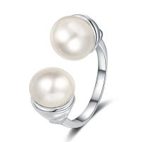 Anillo de Plata Ley, Plata de ley 925, con Shell Pearl, chapado, Joyería & para mujer, dos diferentes colores, 16mm,10mm, Vendido por UD