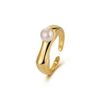 Pearl Sterling Silver Finger Ring, 925 Sterling Silver, with Freshwater Pearl, plated, fashion jewelry & for woman 16.9mm, US Ring 