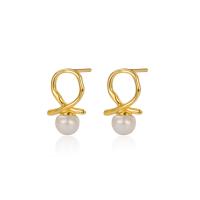 Sterling Silver Pearl Drop Earring, 925 Sterling Silver, with Freshwater Pearl, plated, fashion jewelry & for woman 