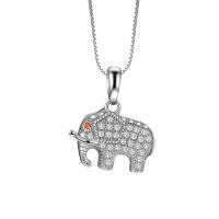 Pendentifs animaux en argent, Argent sterling 925, éléphant, DIY & avec strass Vendu par PC