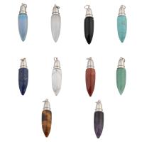 Gemstone Brass Pendants, with Brass, fashion jewelry Approx 4mm 