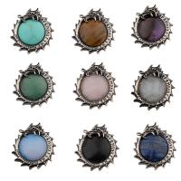 Gemstone Zinc Alloy Pendants, with Zinc Alloy, fashion jewelry Approx 6mm 