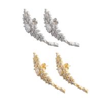 Cubic Zirconia Micro Pave Brass Earring, fashion jewelry & micro pave cubic zirconia & for woman 