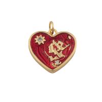 Cubic Zirconia Micro Pave Brass Pendant, Heart, fashion jewelry & micro pave cubic zirconia & for woman, golden Approx 1mm 