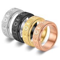 Edelstahl Fingerring, 304 Edelstahl, Vakuum-Ionen-Beschichtung, Modeschmuck & unisex & verschiedene Größen vorhanden, keine, 8mm, verkauft von PC