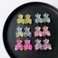 Cartoon Resin Pendant, with Sequins, Bear, epoxy gel, cute & DIY Approx 