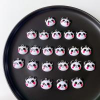 Cartoon Resin Pendant, Panda, epoxy gel, cute & DIY, white, 20mm, Approx 