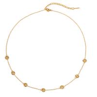 Edelstahl Schmuck Halskette, 304 Edelstahl, mit Verlängerungskettchen von 5.5cm, plattiert, Modeschmuck, goldfarben, Länge:41.5 cm, verkauft von PC