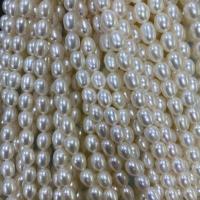 Rice Cultured Freshwater Pearl Beads, DIY, white, 7-8mm Approx 37 cm 