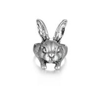 Zinc Alloy Finger Ring, Rabbit, antique silver color plated, vintage & Adjustable & fashion jewelry & Unisex, Inner Approx 18mm 