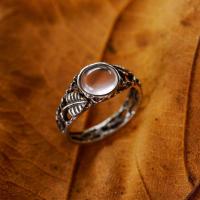 Zinc Alloy Finger Ring, with Sea Opal, antique silver color plated, vintage & fashion jewelry & for woman, clear 