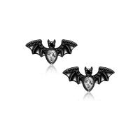 Zinc Alloy Rhinestone Stud Earring, Bat, plated, vintage & fashion jewelry & for woman & with rhinestone, black 