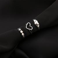 Zinc Alloy Cuff Finger Ring, plated, three pieces & fashion jewelry & for woman 