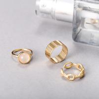 Zinc Alloy Cuff Finger Ring, plated, three pieces & fashion jewelry & for woman 