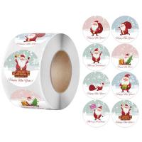 Christmas supplies , Adhesive Sticker, Round, printing, Christmas Design 