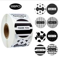 Decorative Stickers, Adhesive Sticker, Round, printing, with letter pattern, 38mm 