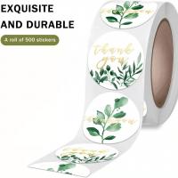 Dekorative Aufkleber, Kleber +Aufkleber, mit Kupferdruckpapier, rund, Drucken, mit Brief Muster, 38mm, 500PCs/Spule, verkauft von Spule