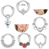 Bijoux de Piercing nez en acier inoxydable, acier inoxydable 316L, unisexe & styles différents pour le choix & pavé de micro zircon, 10mm, Vendu par PC