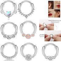 Bijoux de Piercing nez en acier inoxydable, acier inoxydable 316L, avec Oeil de chat, unisexe & styles différents pour le choix & avec strass, 10mm, Vendu par PC