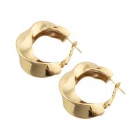 Brass Hoop Earring, fashion jewelry & for woman, golden 