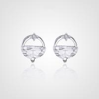 Sterling Silver Stud Earring, Argent sterling 925, bijoux de mode & pour femme & avec strass Vendu par paire