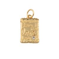 Colgante de Micro Pavé de Zirconía Cúbica, metal, Joyería & micro arcilla de zirconia cúbica & para mujer, dorado, 20x10x2mm, agujero:aproximado 1mm, Vendido por UD