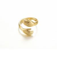 Anillo de dedo de acero Titanium de, Partículas de acero, chapado en oro de 14 K, Joyería & para mujer, dorado, 18*18mm, Vendido por UD