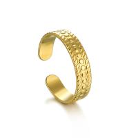 Anillo de dedo de acero Titanium de, Partículas de acero, chapado en oro de 14 K, Joyería & para mujer, dorado, 18.5*5mm, Vendido por UD