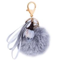 bijoux de porte-clés en Alliage de zinc, Peluche, avec tissu & alliage de zinc, Placage de couleur d'or, Mignon & pour femme, plus de couleurs à choisir, 19cm Vendu par PC