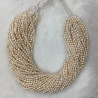 Rice Cultured Freshwater Pearl Beads, DIY, white, 3-4mm Approx 37 cm 