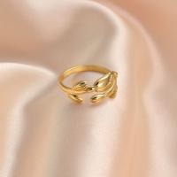 Anillo de dedo de acero Titanium de, Partículas de acero, chapado en oro de 14 K, Joyería & para mujer, dorado, 18mm, Vendido por UD