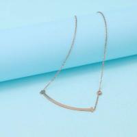 Titanium Steel Jewelry Necklace, with 5cm extender chain, Vacuum Ion Plating, fashion jewelry & for woman & with rhinestone, golden, nickel, lead & cadmium free Approx 45 cm 