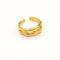 Anillo de dedo de acero Titanium de, Partículas de acero, Recubrimiento iónico al vacío, Joyería & unisexo, dorado, libre de níquel, plomo & cadmio, inner diameter:17~20mm, Vendido por Par