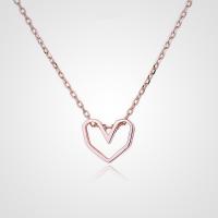 Collar de la joyería de plata esterlina, Plata de ley 925, con 1.97inch extender cadena, Corazón, chapado, para mujer, más colores para la opción, longitud:aproximado 15.74 Inch, Vendido por UD