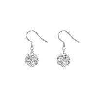 Silver Earring Zircon pavent Sterling, Argent sterling 925, bijoux de mode & pavé de micro zircon & pour femme, 10mm, Vendu par paire