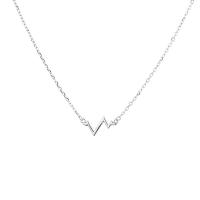 Collier de bijoux en argent , Argent sterling 925, avec 1.97inch chaînes de rallonge, Électrocardiographique, bijoux de mode & pour femme Environ 15.74 pouce, Vendu par PC