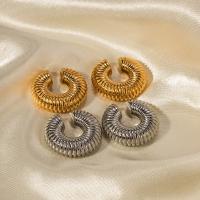 Stainless Steel Clip Earrings, 304 Stainless Steel, Vacuum Ion Plating, fashion jewelry & for woman 