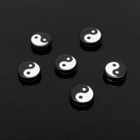 Resin Jewelry Beads, Round, DIY & enamel, black, Approx 