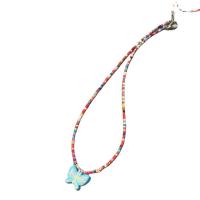 Petite perle en verre de collier 
, résine, avec perles de rocaille en verre, bijoux de mode & modèles différents pour le choix, plus de couleurs à choisir Environ 17 pouce, Vendu par PC