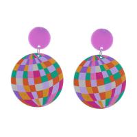 Acrylic Drop Earring, printing, fashion jewelry & for woman 