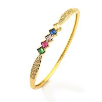 Cubic Zirconia Micro Pave Brass Bracelet, real gold plated, micro pave cubic zirconia & for woman 