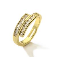 Cubic Zirconia Micro Pave Brass Finger Ring, real gold plated, micro pave cubic zirconia & for woman 