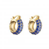 Brass Hoop Earring, plated, for woman & enamel 