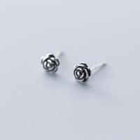 Sterling Silver Stud Earring, argent sterling 925, fleur, Vintage & Style coréen & pour femme, 5mm, Vendu par paire