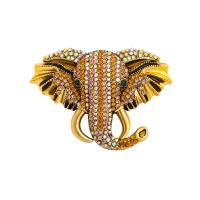 Rhinestone Zinc Alloy Brooch, Elephant, plated, vintage & fashion jewelry & Unisex & can be used as brooch or pendant & with rhinestone 